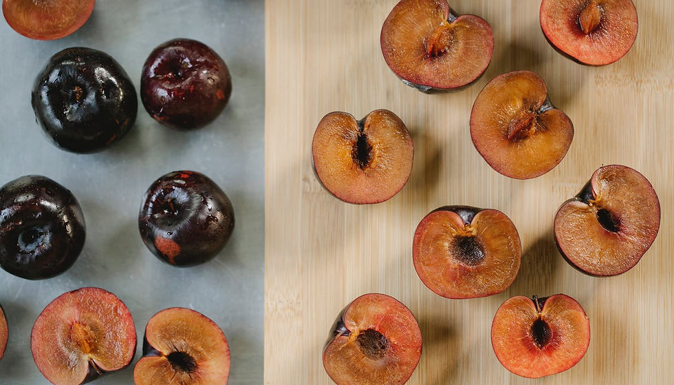 Dark Plums are used in this fruit rice pudding recipe.