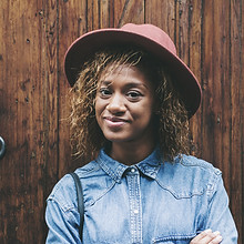 Woman in Pink Hat
