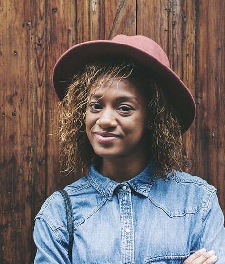 Woman in Pink Hat