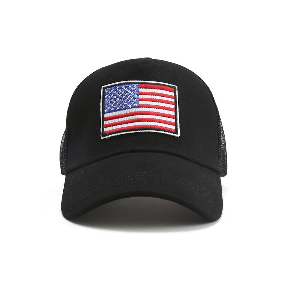 Thumbnail: American Flag Trucker Hat With Adjustable Strap