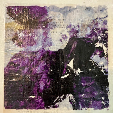image of purple flower on book collage paper