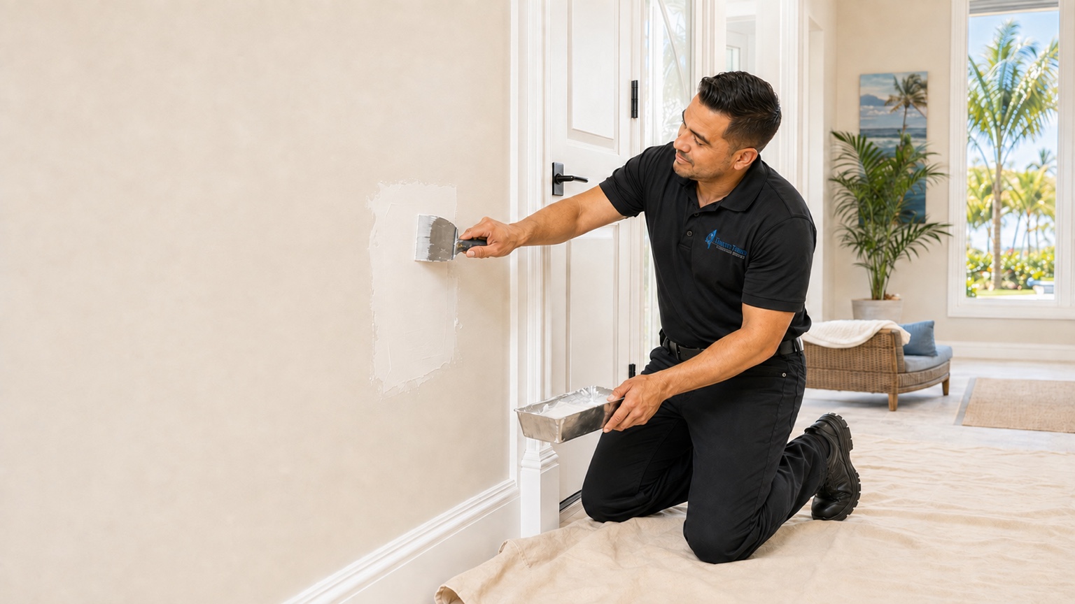 Finest Touch handyman repairing interior trim in Southwest Florida
