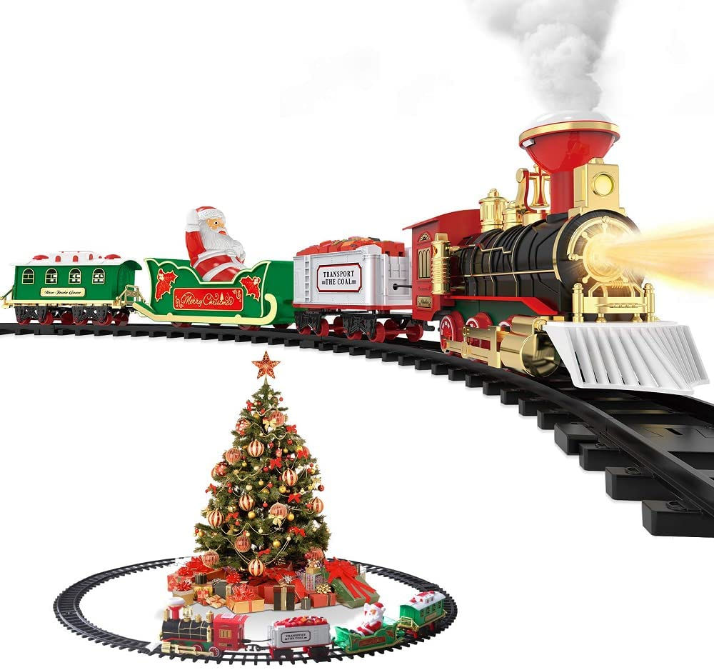 Hot Bee Electric Toy Train Set for 3 4 5 6 7 8+ Year Old Boys Girls