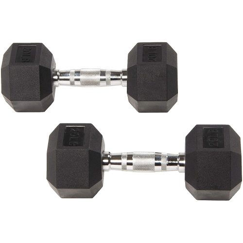 Thumbnail: BalanceFrom Rubber Encased Hex Dumbbell Single DB20S