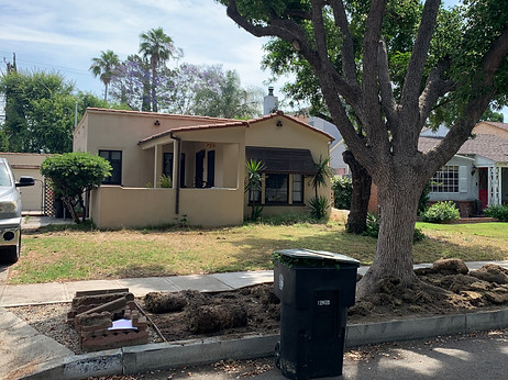Before and after comparison of a beautifully remodeled home exterior