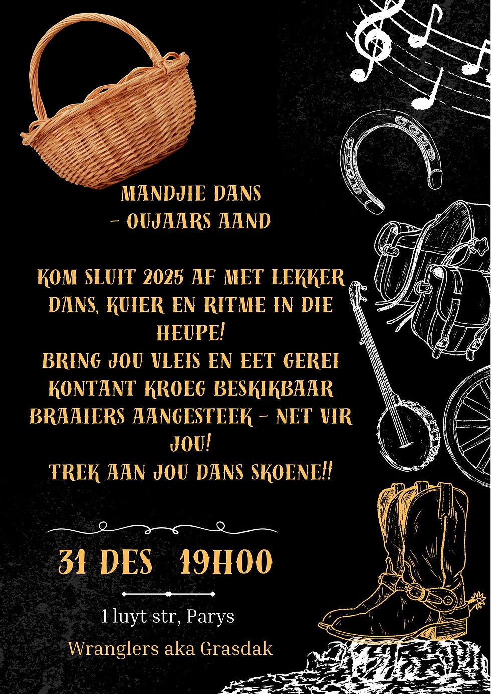 Wranglers Parys -'n Mandjie Dans om 2025 Af Te Sluit - 31 Desember