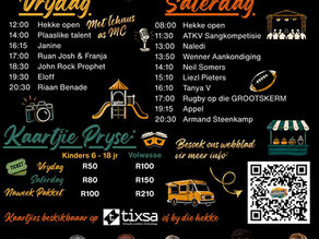 Die Potch Geesfees-program is amptelik hier
