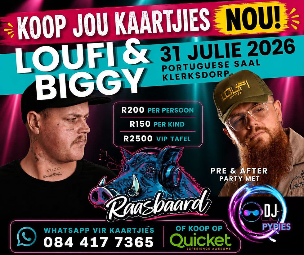 Loufi en Biggy gaan Klerksdorp se Portuguese Saal op sy kop draai