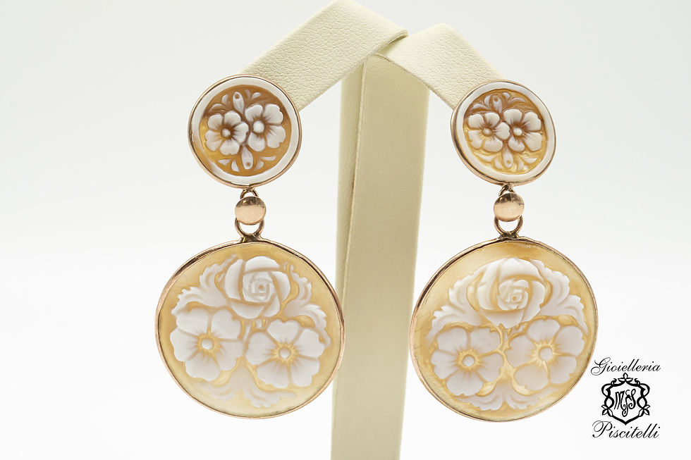 Miniatura: Orecchini Donna  con " Fiori" Cammeo