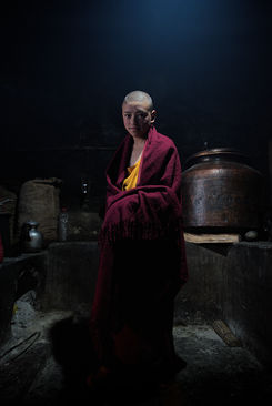 A young monk in the monastery's kitchen at the Stongday Gompa.

Zanskar valley - Ladakh, June 2022. 