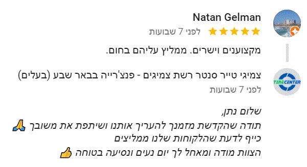 ביקורת טייר סנטר באר שבע