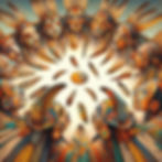 Native American men wearing Hopi Katchina masks dance in a circle, capturing the power and spirituality of this ancient tradition.