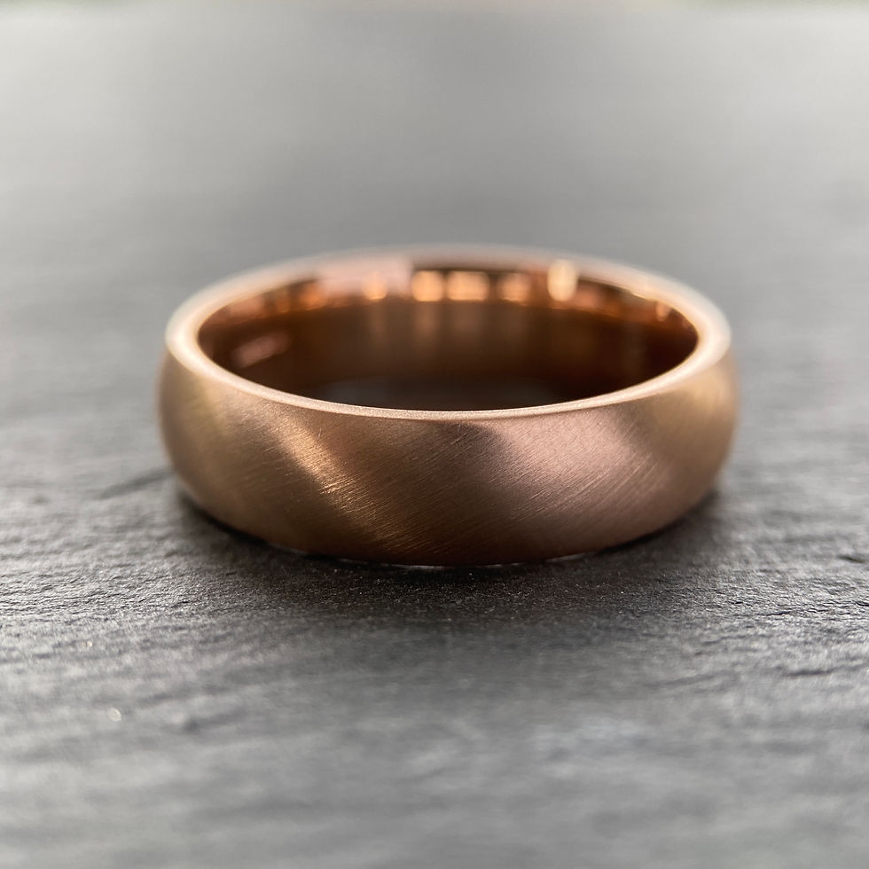 Thumbnail: Rose Gold Brushed Ring - 9ct