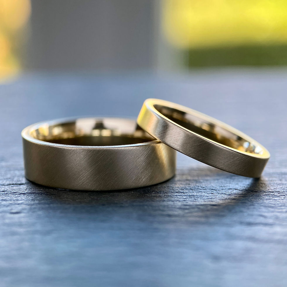 Thumbnail: Brushed Solid Gold Ring - 9ct