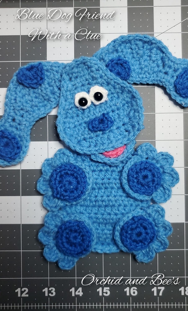 How to Crochet a Cute Blue Dog Applique!