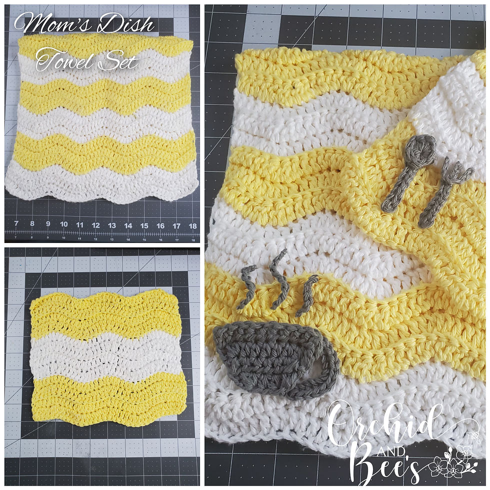 Thumbnail: Mom's Dish Towel Set - PDF CROCHET PATTERN
