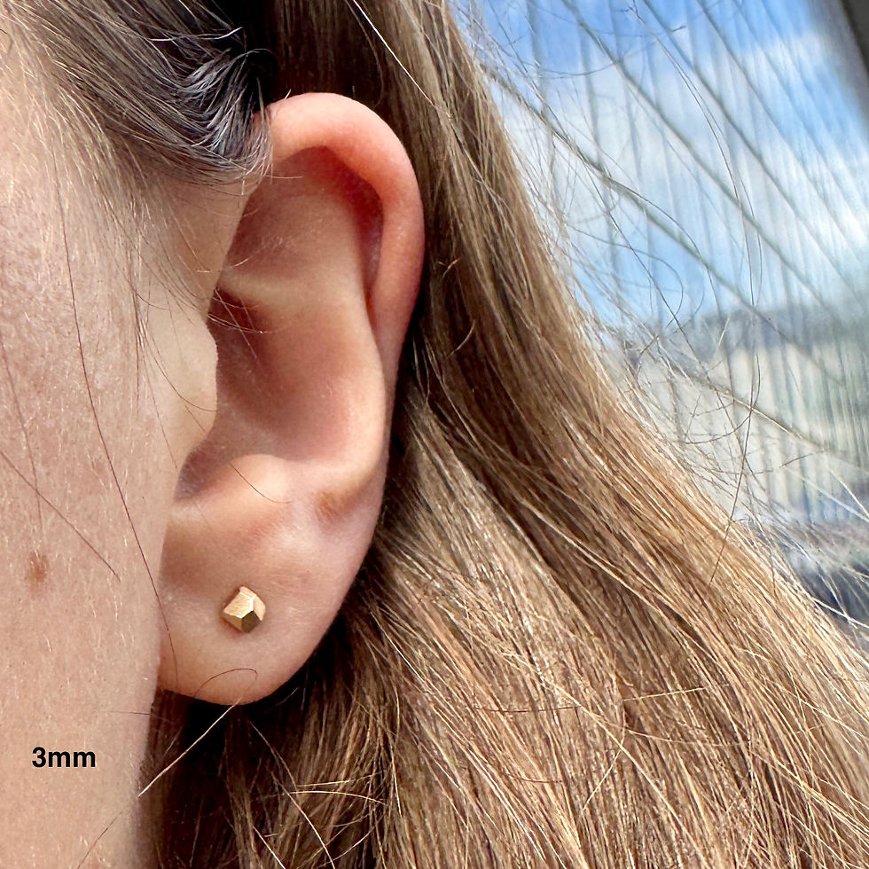 Thumbnail: Faceted 9ct Yellow Gold Stud Earrings
