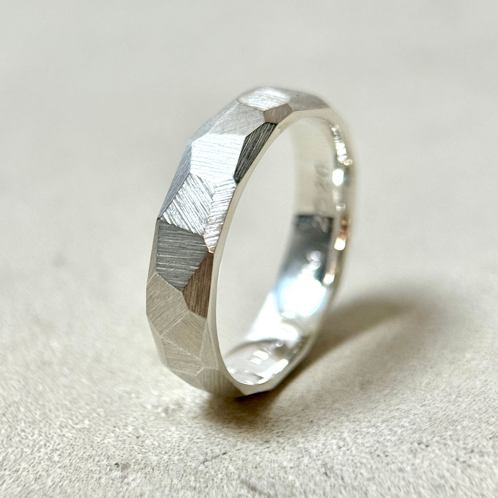 Thumbnail: Faceted Argentium Silver Ring - 5mm