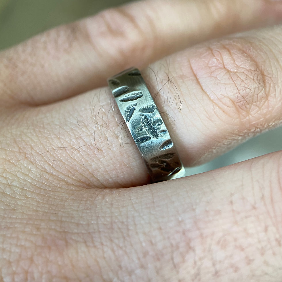 Thumbnail: Relic Hammered Argentium Silver Ring - 3mm to 6mm