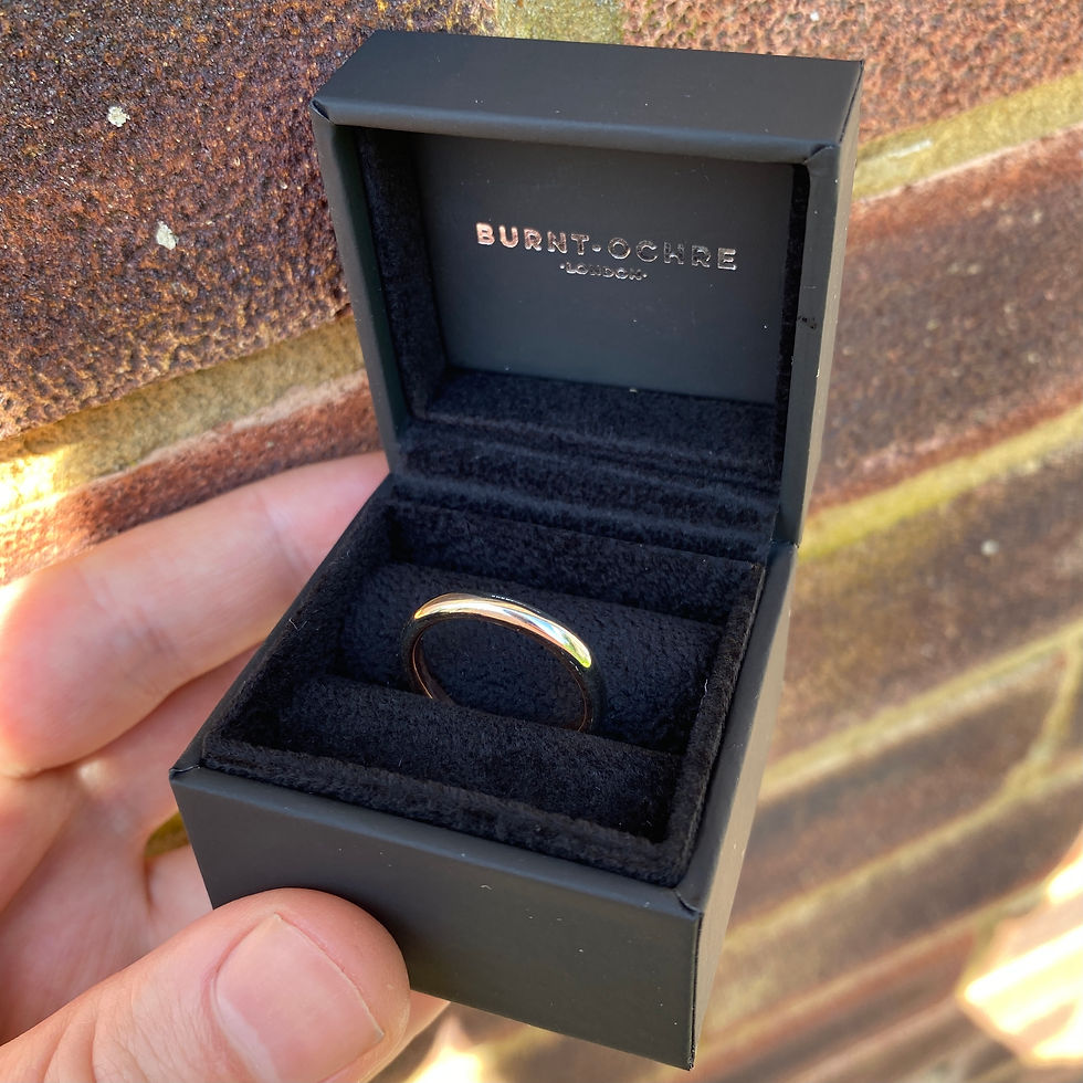 Thumbnail: 9ct White & Rose Gold Wedding Band - Polished