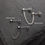 Thumbnail: Double Stud Curb Chain Earring