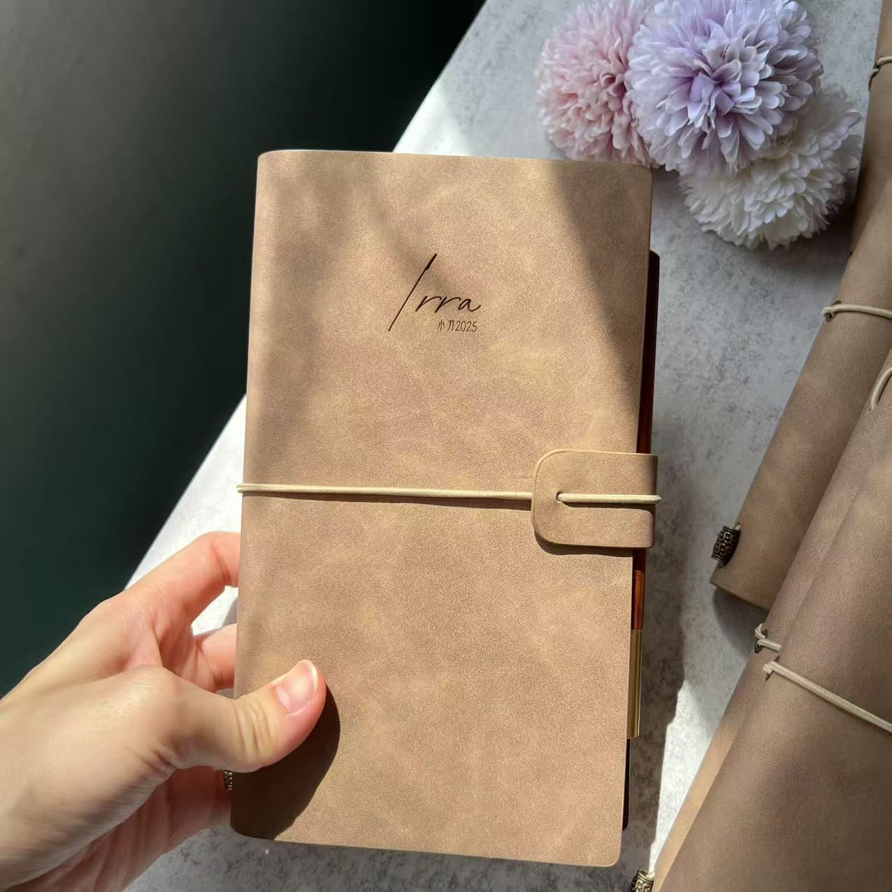 Personalized Vintage Leather Notebook with Pen