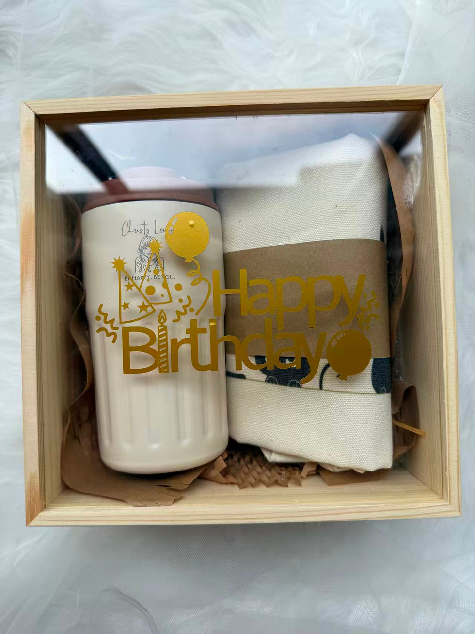 Thumbnail: Personalized Thermal Bottle & Canvas Bag Gift Set