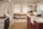 CGI render of Lawrenson red and shell ivory kitchen