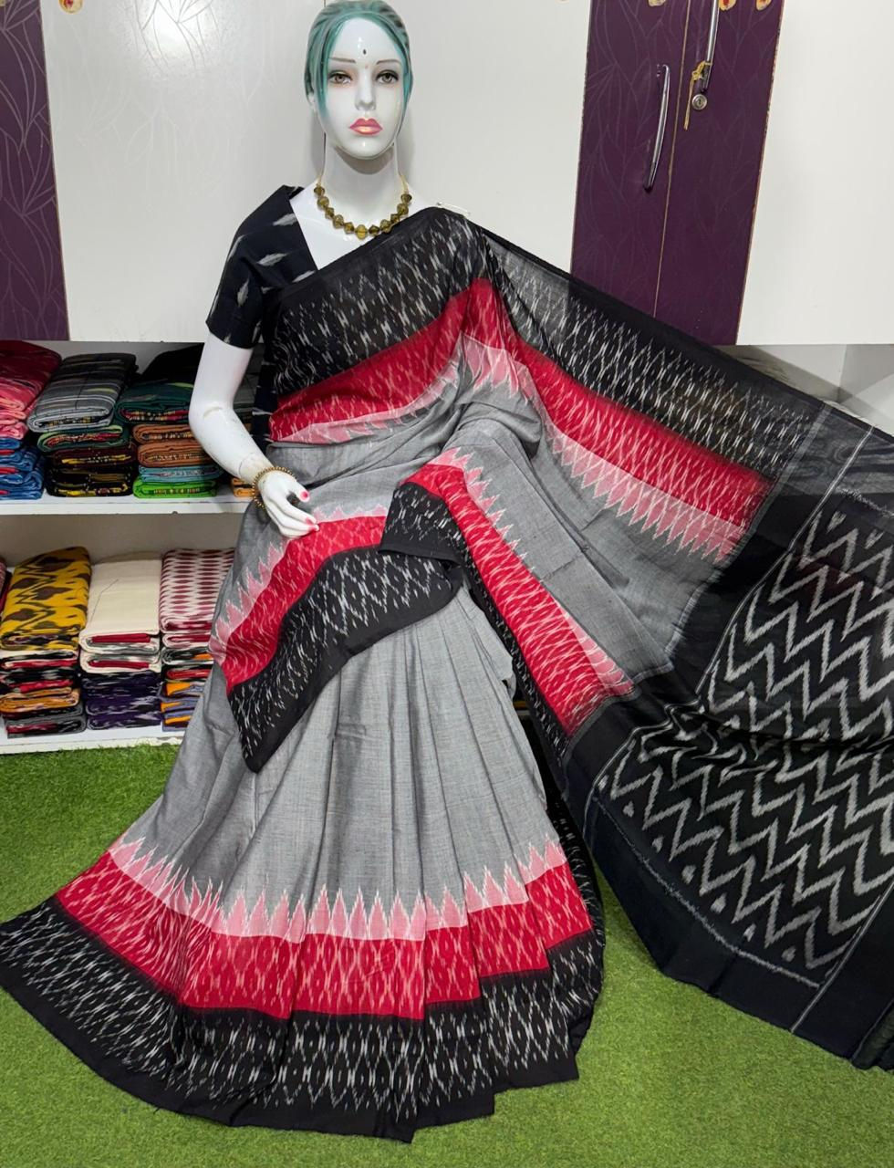 Thumbnail: Double ikkat cotton sarees