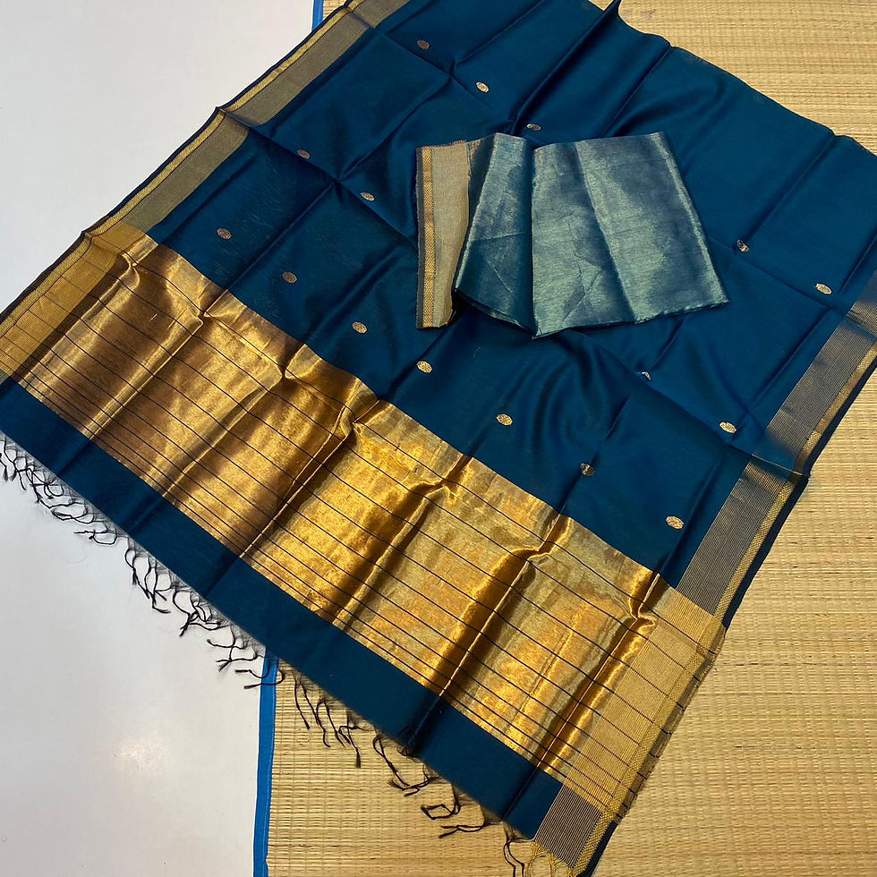 Thumbnail: Maheshwari handloom tissue dress material
