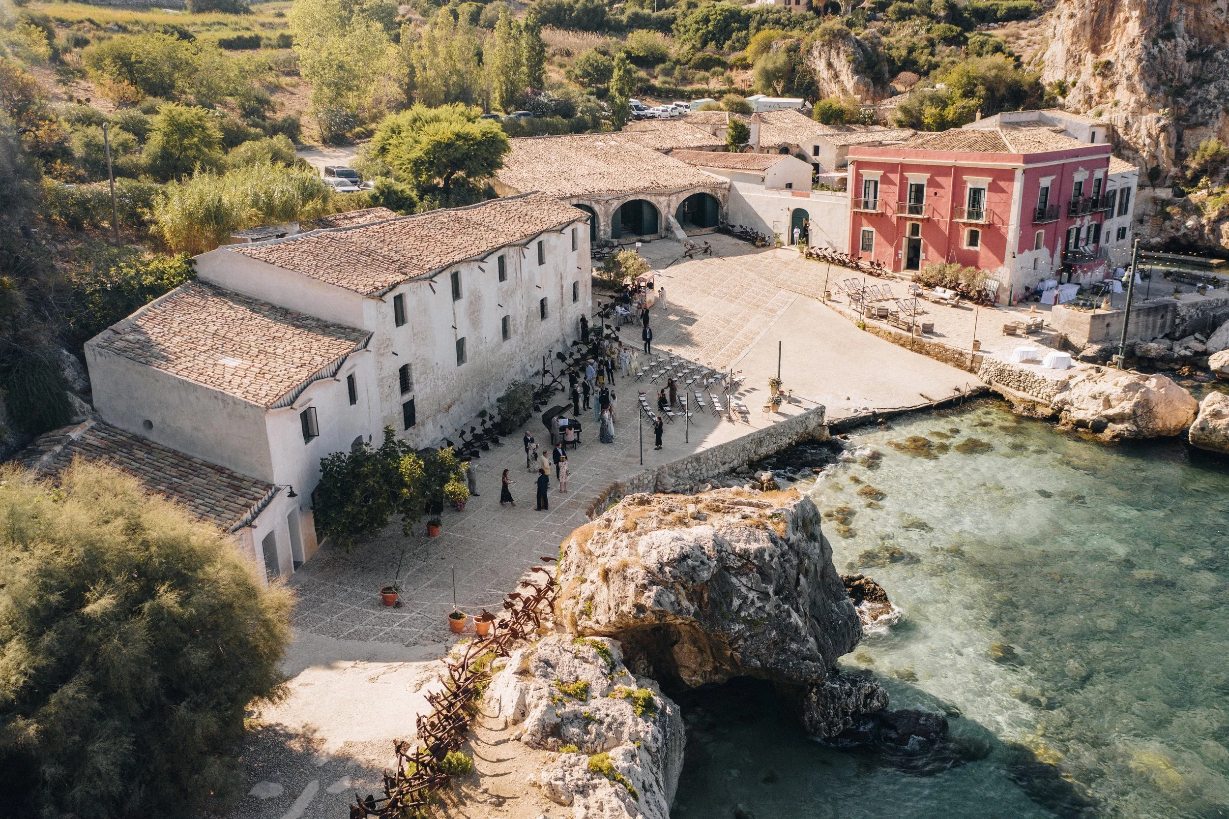 aerial view of Tonnara di Scopello — Sicily Wedding Venue