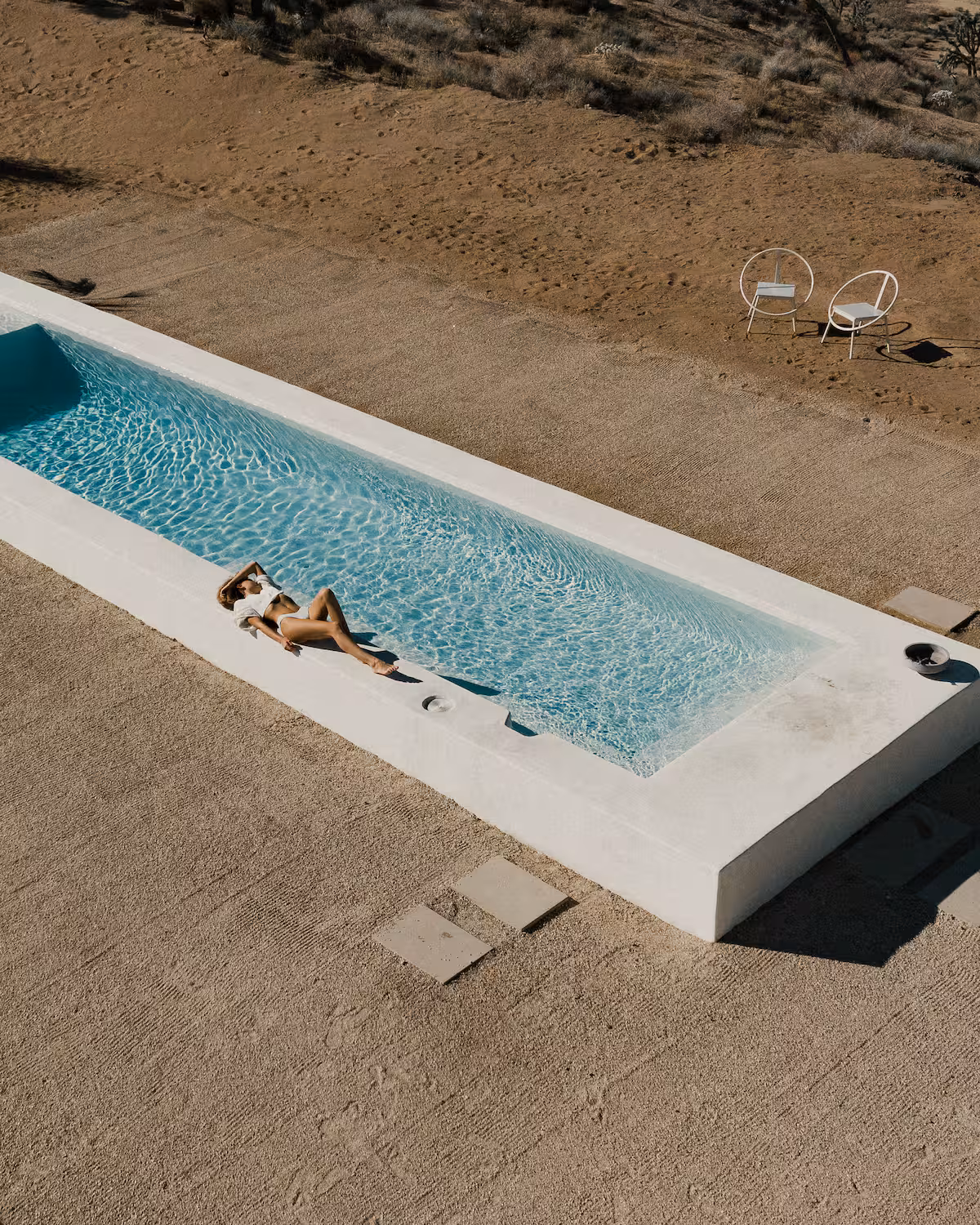 modern pool at le chacuel joshua tree wedding venue