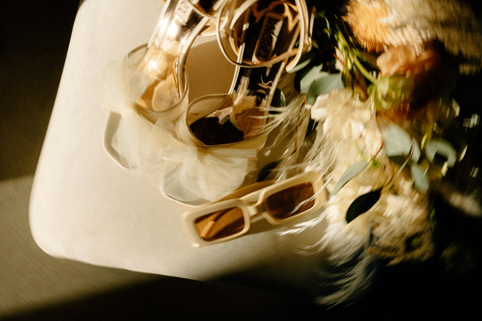 bride's details in joshua tree elopement