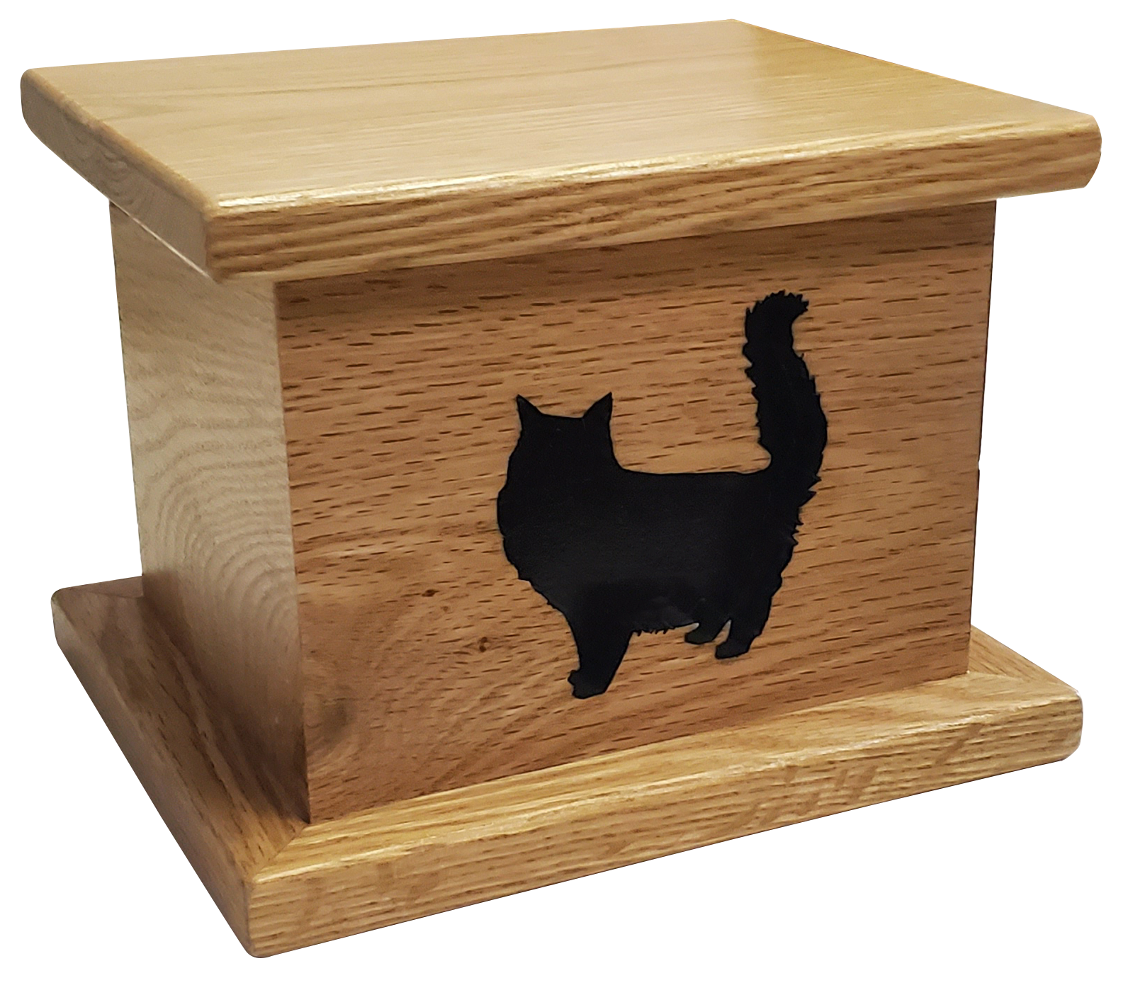 Long Hair Cat Wood Urn