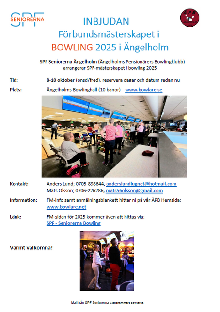 SPF Riksmästerskapet 2025 spelas i Ängelholm den 8-10 oktober.