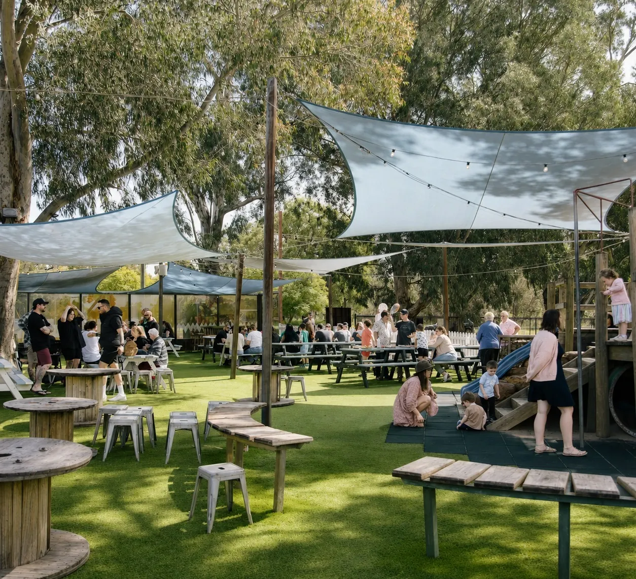 The beer garden at Mash Brewing in the Swan Valley