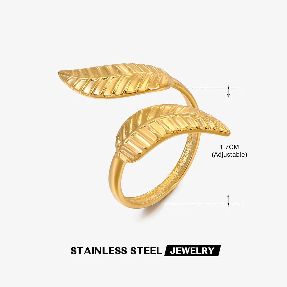 Thumbnail: 316L Stainless Steel Shell Rings for Women Adjustable Gold Color Little Star Ope