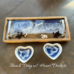 Beach themed wood tray. Adorned with turtles and sea shells.