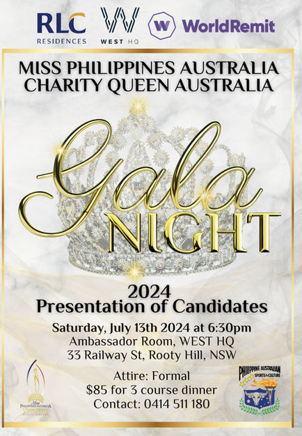 Miss Philippines-Australia & Charity Queen Australia Gala Night 2024