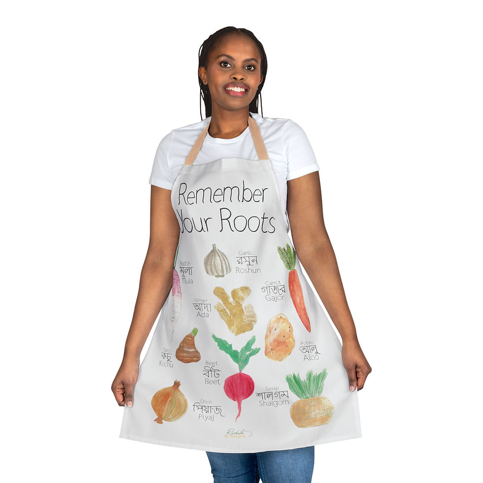 Thumbnail: Bangladeshi Root Vegetables Hand-Lettered Chef's Apron