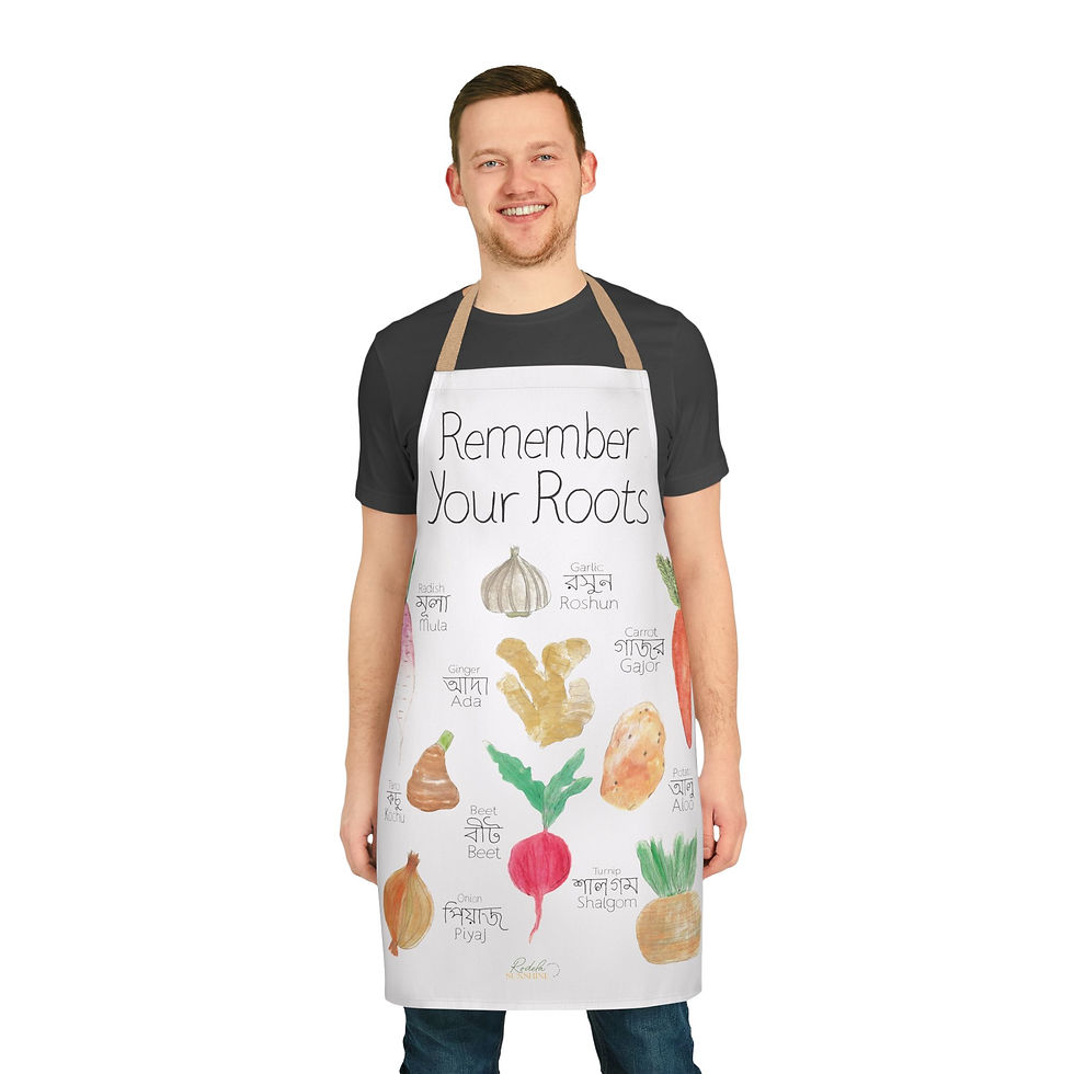 Thumbnail: Bangladeshi Root Vegetables Hand-Lettered Chef's Apron
