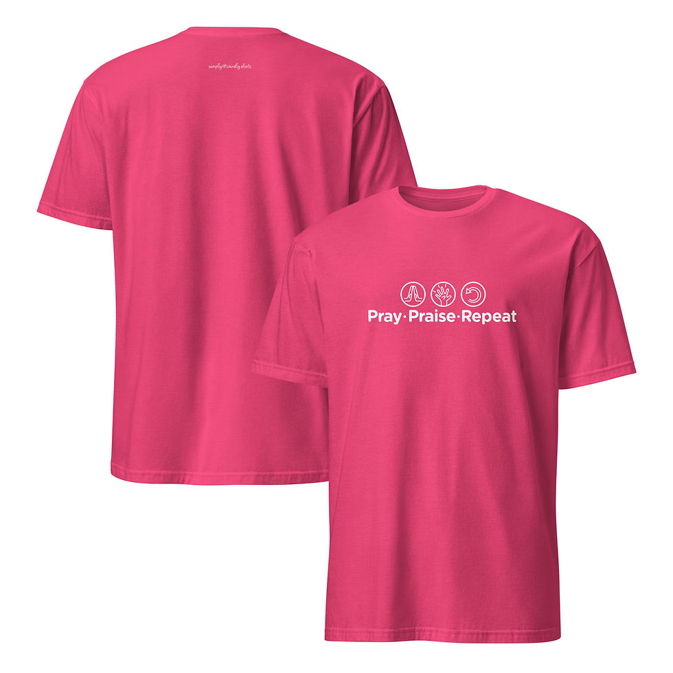 Thumbnail: Pray. Praise. Repeat.-Short Sleeve-White Letters