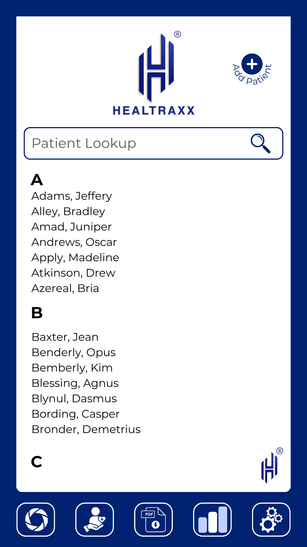 Patient Lookup Page