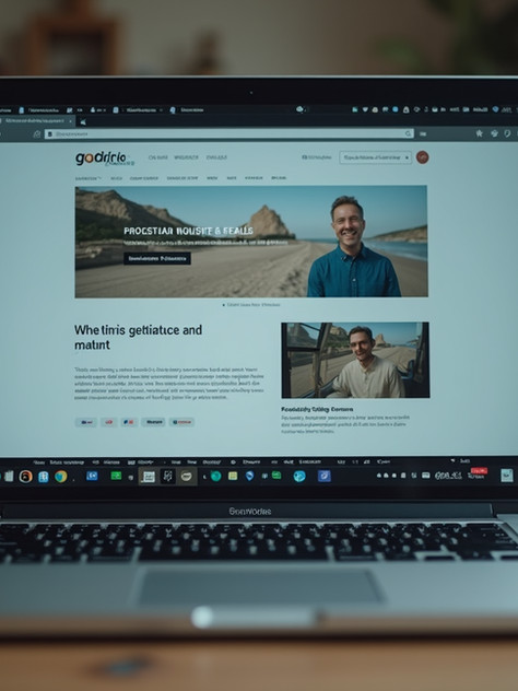 User-friendly website builder interface on a laptop