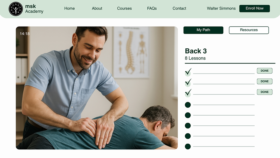 Back pain treatment technique taught in MSK Academy’s online manual therapy course