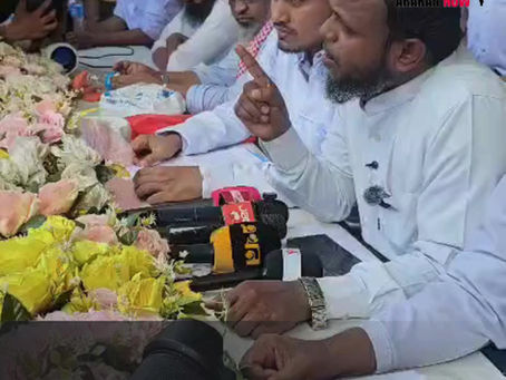 Mv Sayed Ullah, elected President of Rohingya Refugees Camps in Bangladesh, addresses a Rohingya gathering ahead of the UN High-Level Conference
