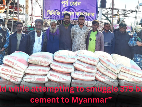 8 held while attempting to smuggle 375 bags of cement to Myanmar