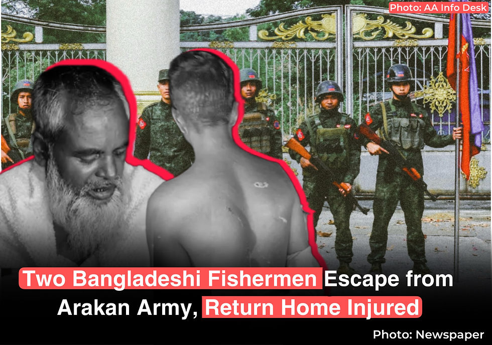 Two Bangladeshi Fishermen Escape from Arakan Army, Return Home Injured