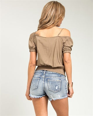 Thumbnail: FELION OFF SHOULDER RUCHED TOP