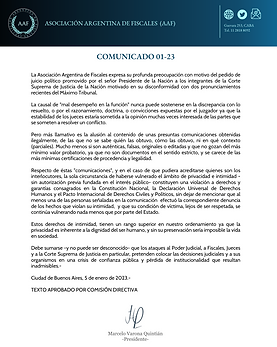 comunicado juicio político corte suprema de justicia -Asociación Argentina de Fiscales Asociación Argentina de Fiscales (AAF)-